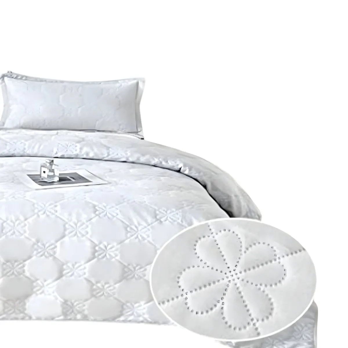 GENERICO - CUBRECAMA QUILT DE VERANO 2 PLAZAS DISEÑO FLOR 1_.