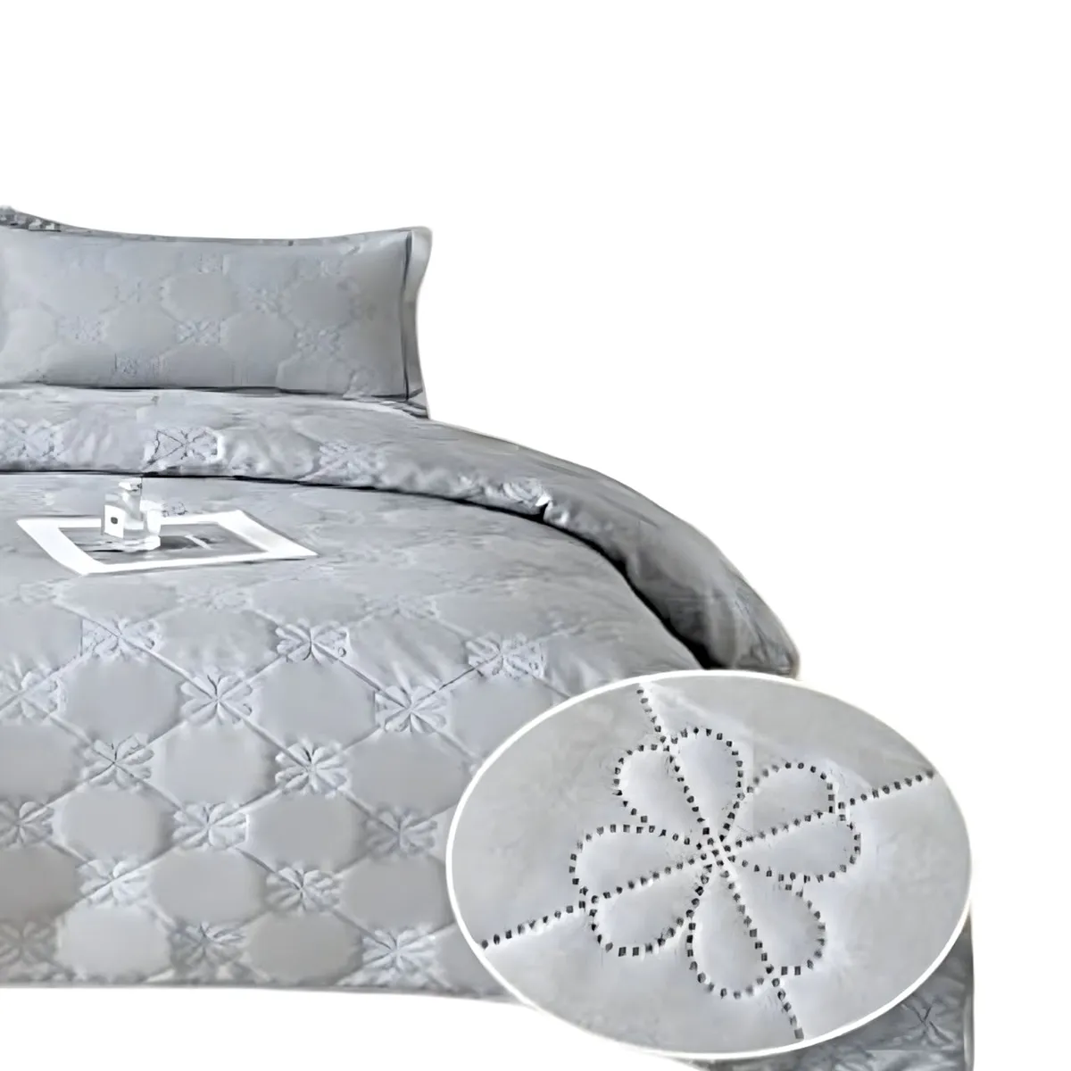 GENERICO - CUBRECAMA QUILT DE VERANO 2 PLAZAS DISEÑO FLOR 2