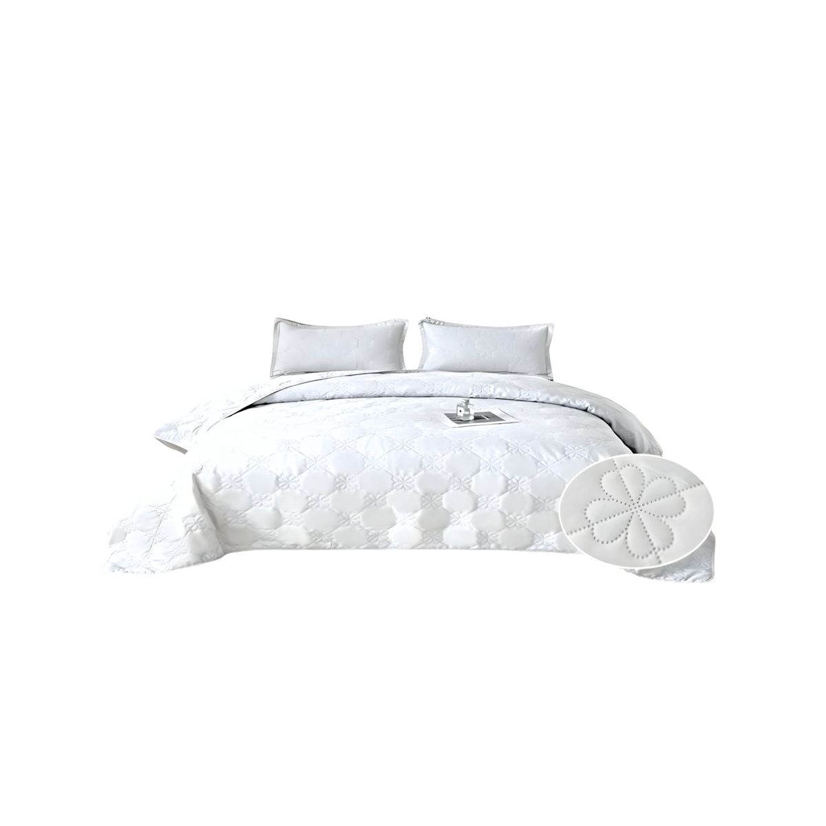 GENERICO - CUBRECAMA QUILT DE VERANO KING DISEÑO FLOR 1