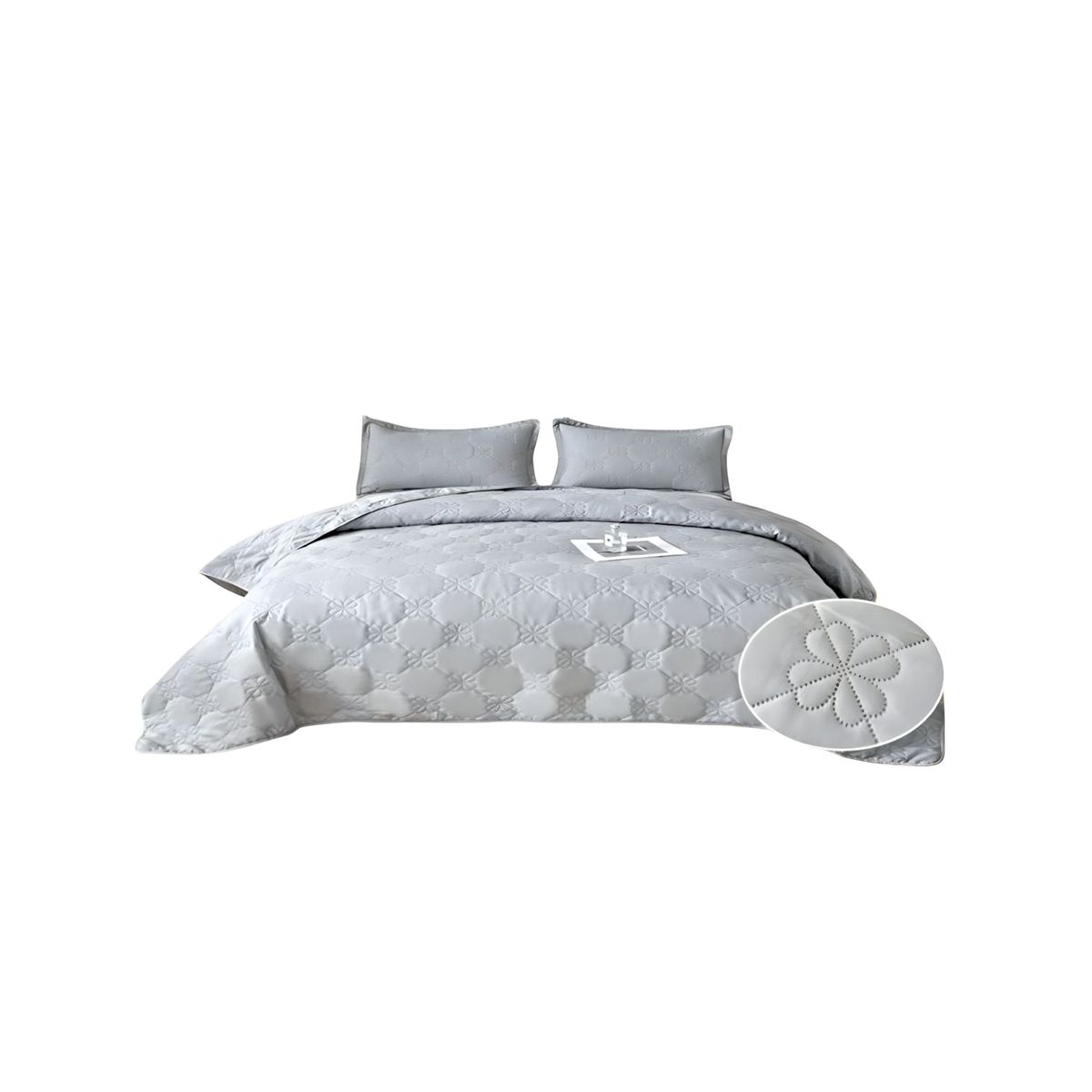 GENERICO - CUBRECAMA QUILT DE VERANO KING DISEÑO FLOR 2