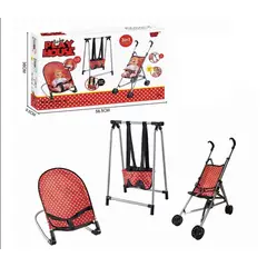 GENERICO - Set coche 3 en 1 para muñecas