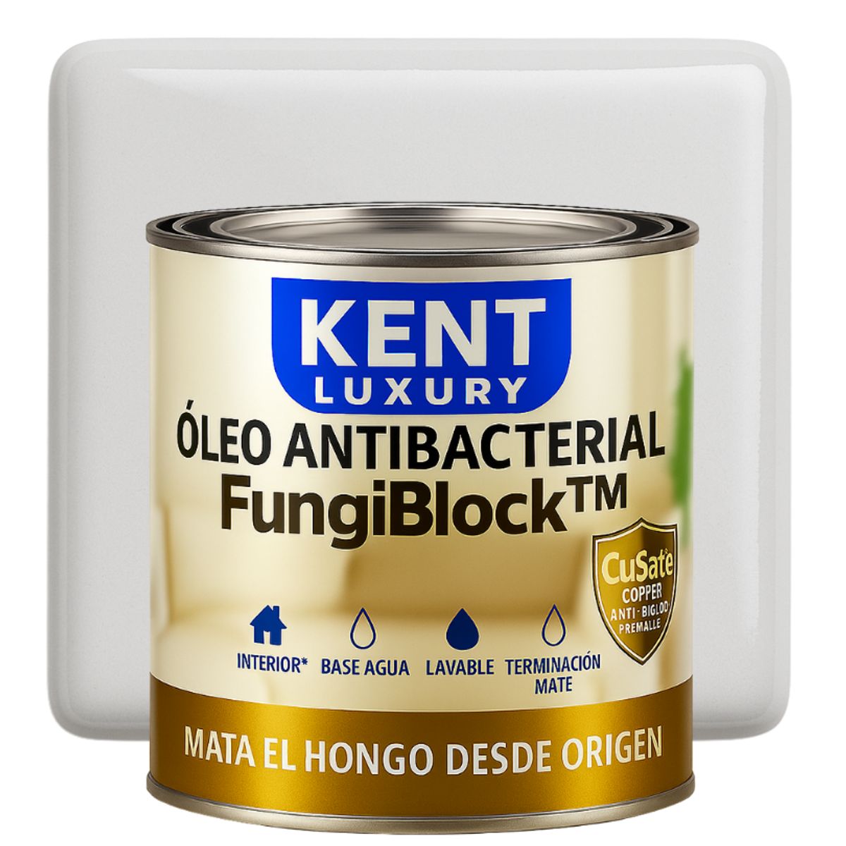 KENT - OLEO MATE INTERIOR BASE AGUA - ANTIBACTERIAL - 14 GALON GRIS PERLA