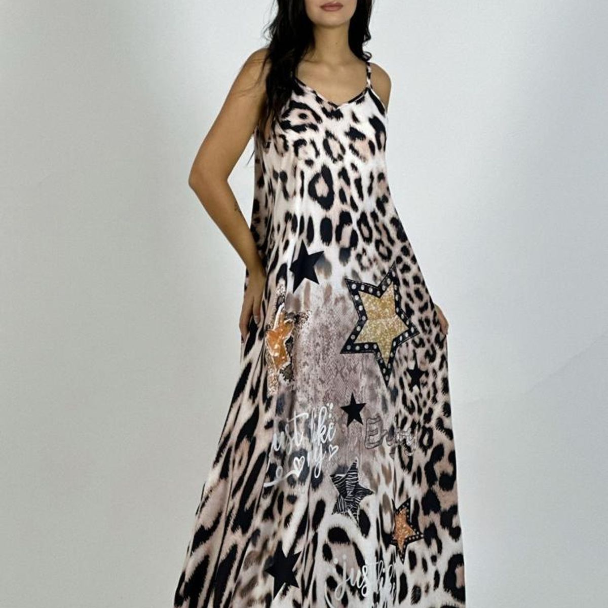 ENIGMATICA BOUTIQUE - Vestido Viscosa Print Estrellas y Letras