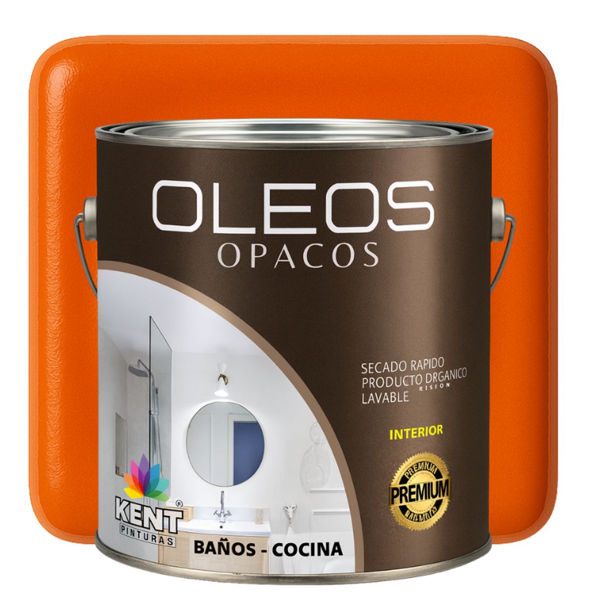 KENT - OLEO OPACO MULTISUPERFICIES - PREMIUM - GALON NARANJA BRILLANTE