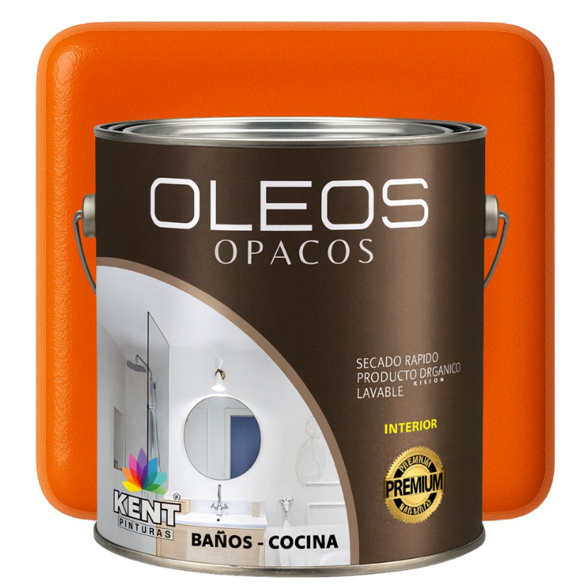 KENT - OLEO OPACO MULTISUPERFICIES - PREMIUM - GALON NARANJA MANDARINA