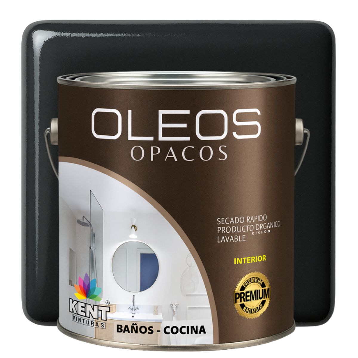 KENT - OLEO OPACO MULTISUPERFICIES - PREMIUM - GALON NEGRO ÓXIDO