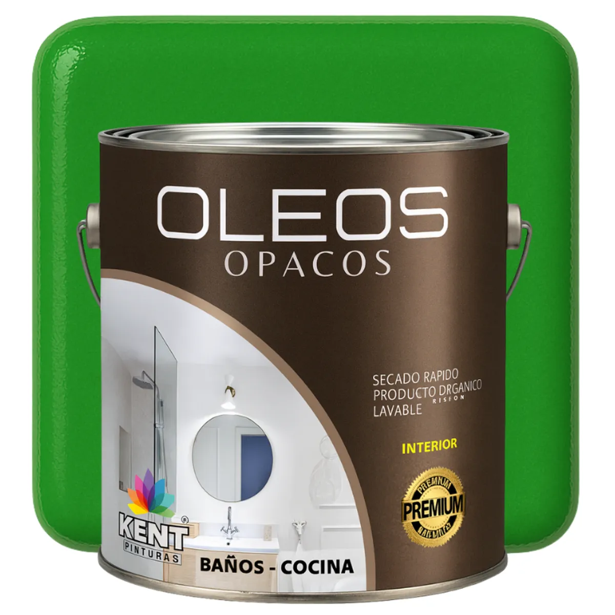 KENT - OLEO OPACO MULTISUPERFICIES - PREMIUM - GALON VERDE MANZANA