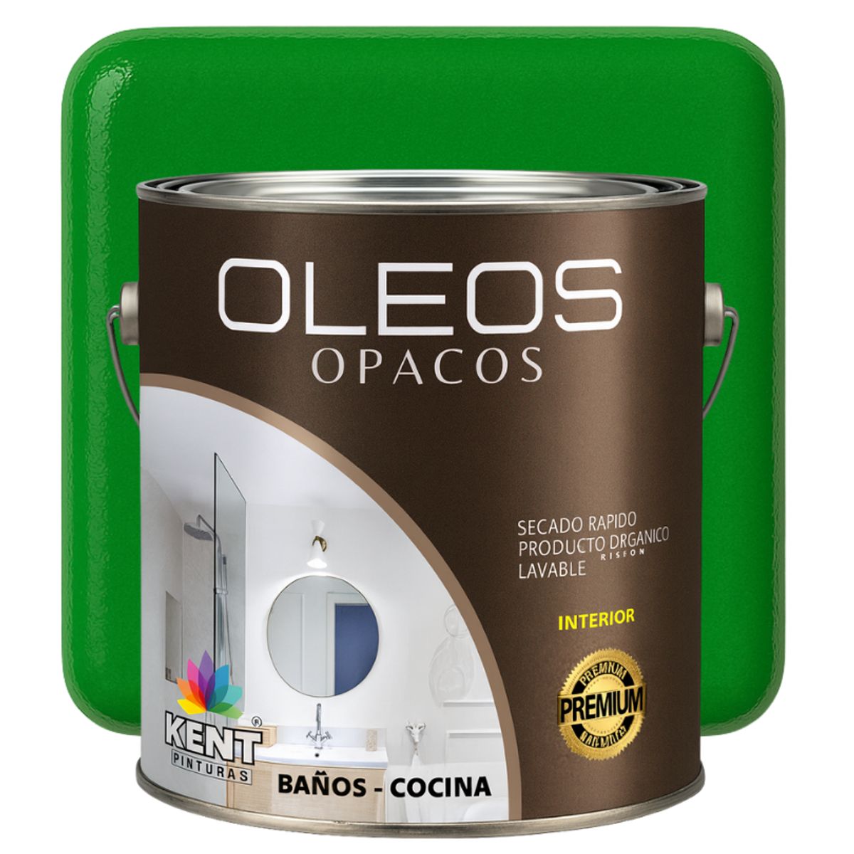 KENT - OLEO OPACO MULTISUPERFICIES - PREMIUM - GALON VERDE MENTA INTENSO