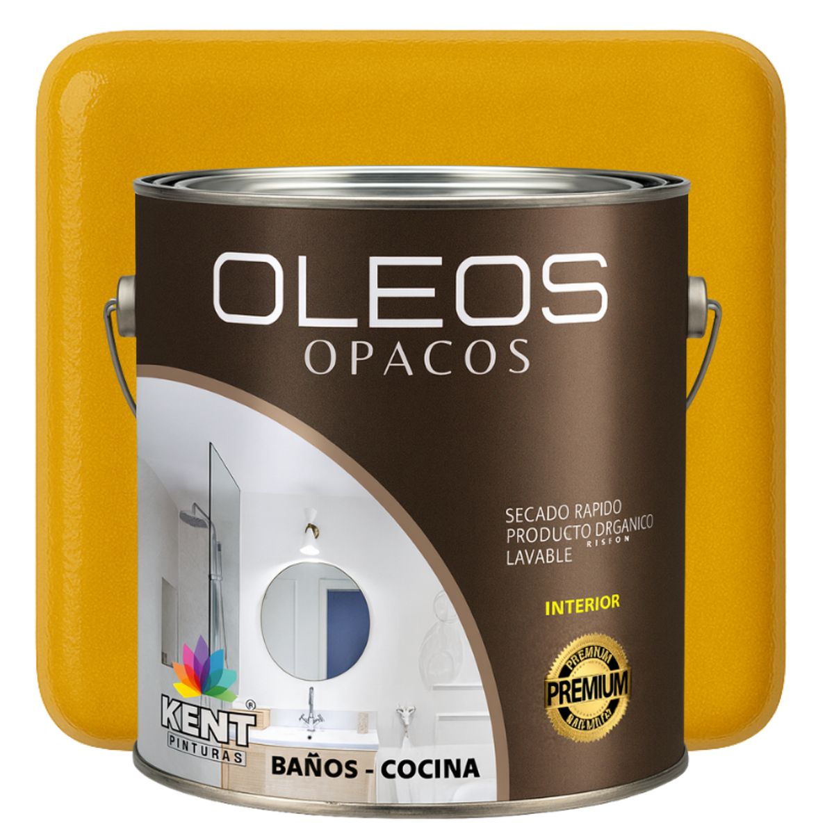 KENT - OLEO OPACO MULTISUPERFICIES - PREMIUM - GALON AMARILLO MOSTAZA