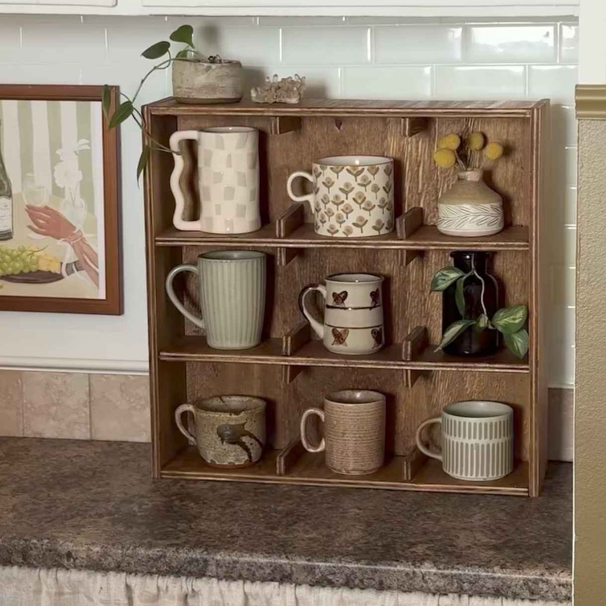 GENERICO - Estante de Madera para Tazas