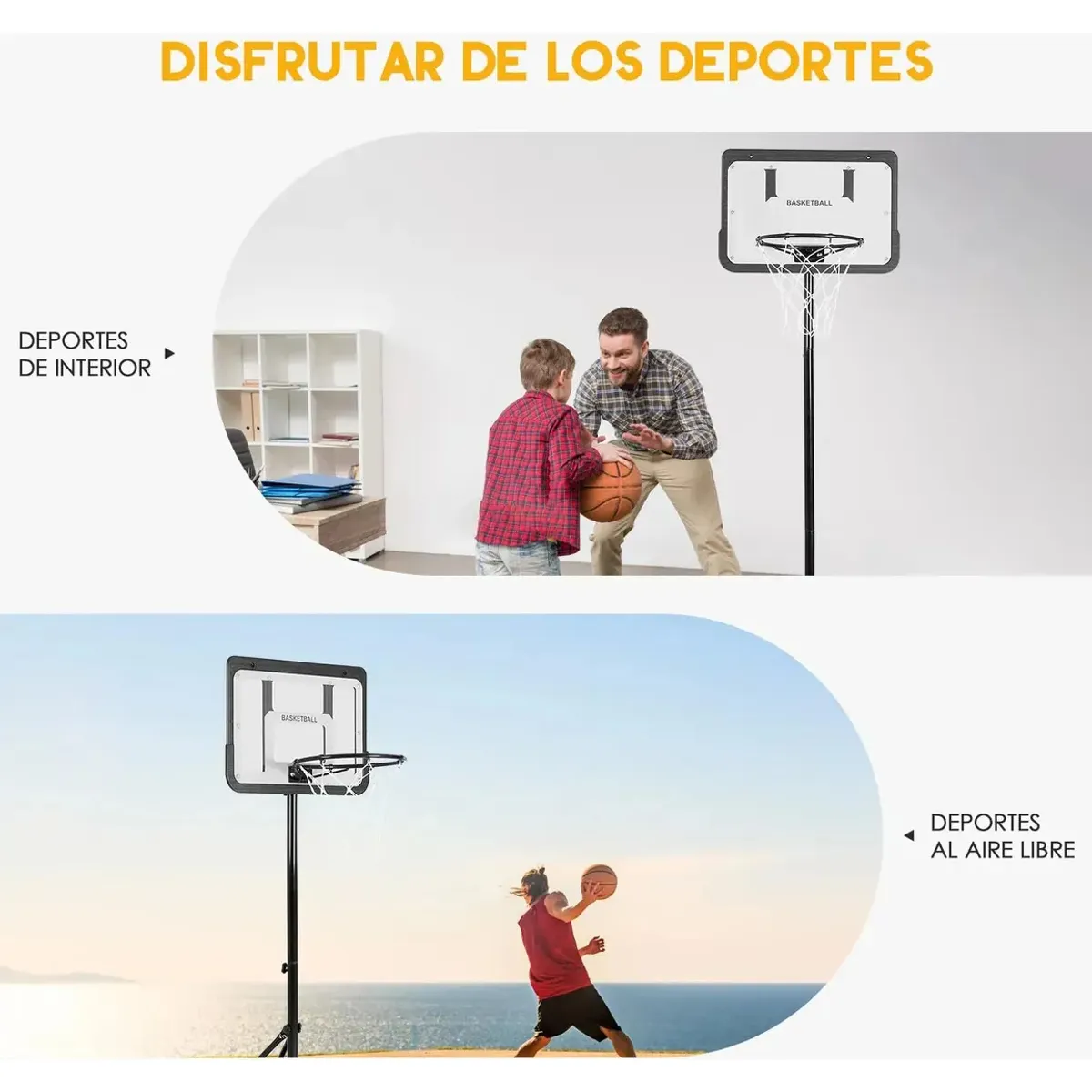 EASY FIT - Canasta De Basquetbol Baloncesto Tablero Ajustable Portátil