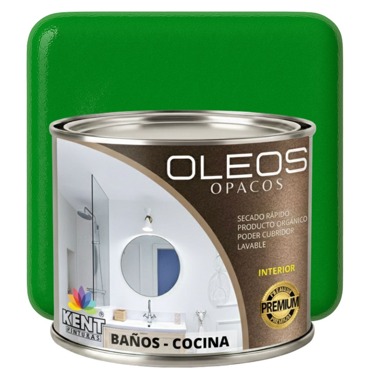KENT - OLEO OPACO MULTISUPERFICIES - PREMIUM - MEDIO GALON VERDE MENTA INTENSO