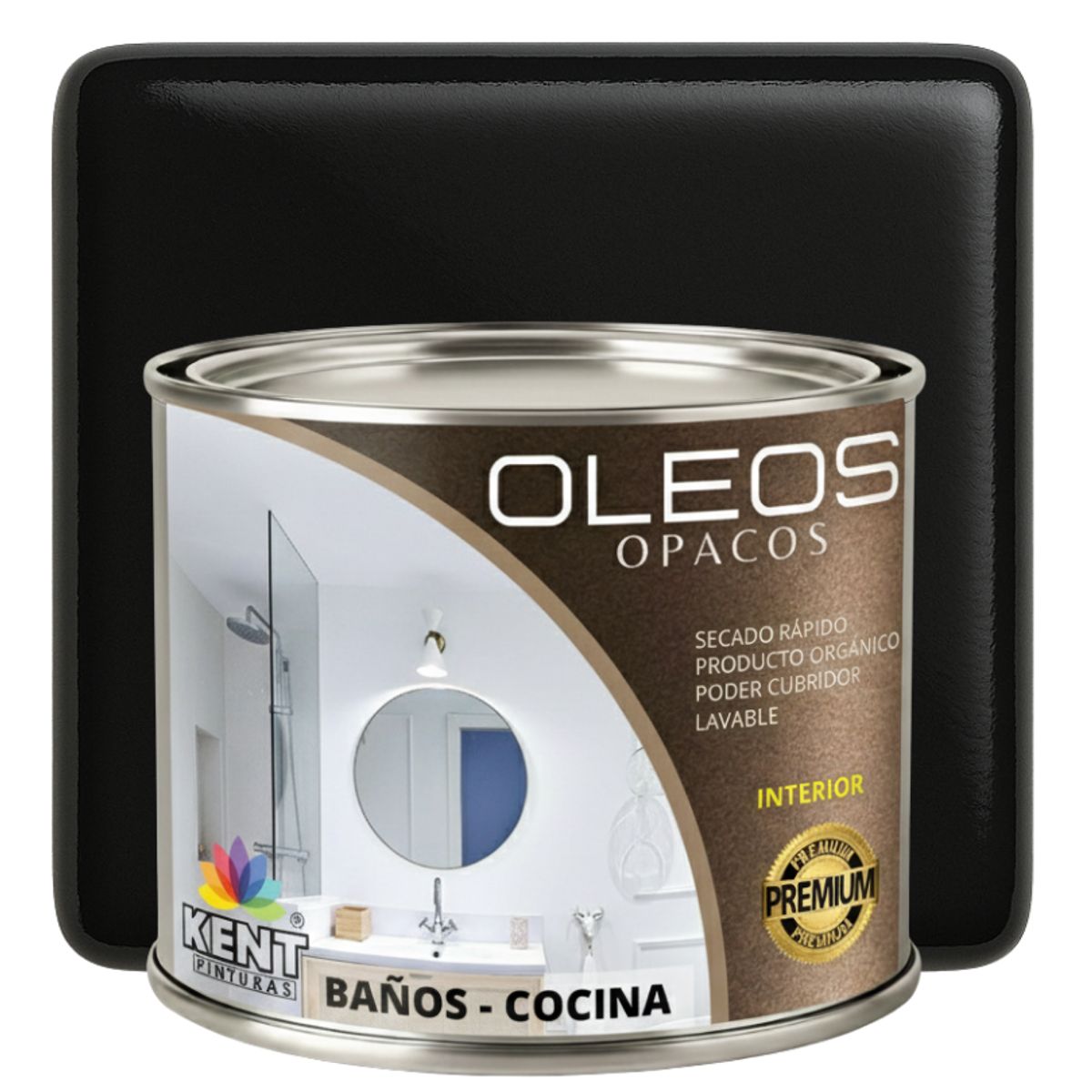 KENT - OLEO OPACO MULTISUPERFICIES - PREMIUM - MEDIO GALON NEGRO ABSOLUTO