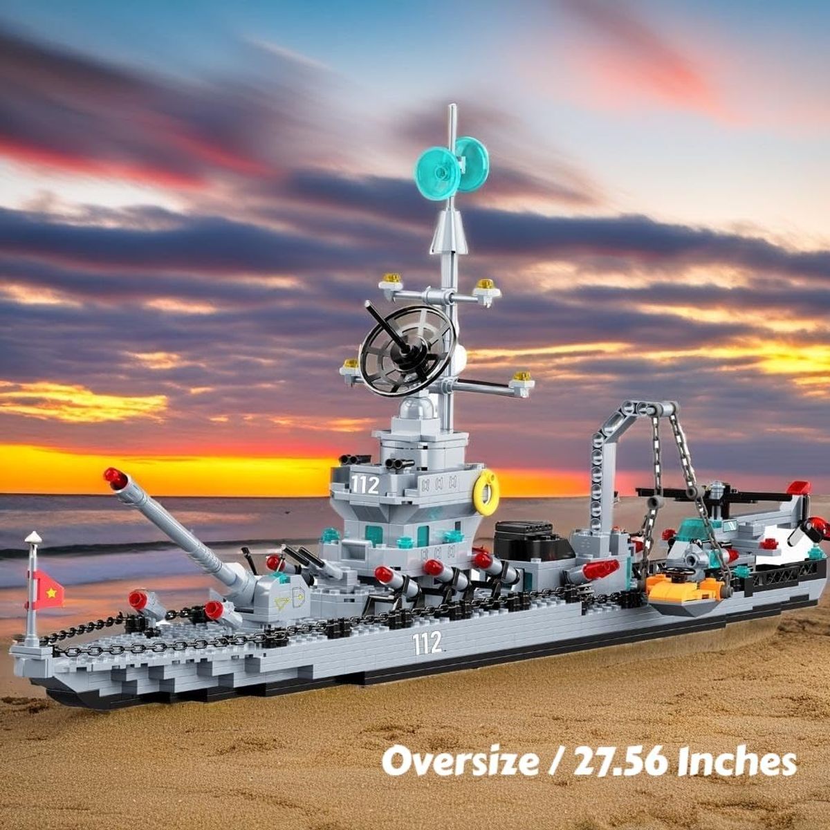 AZULAMAR - Bloques De Destructor Portaavion Militar Juguete Regalo Chico