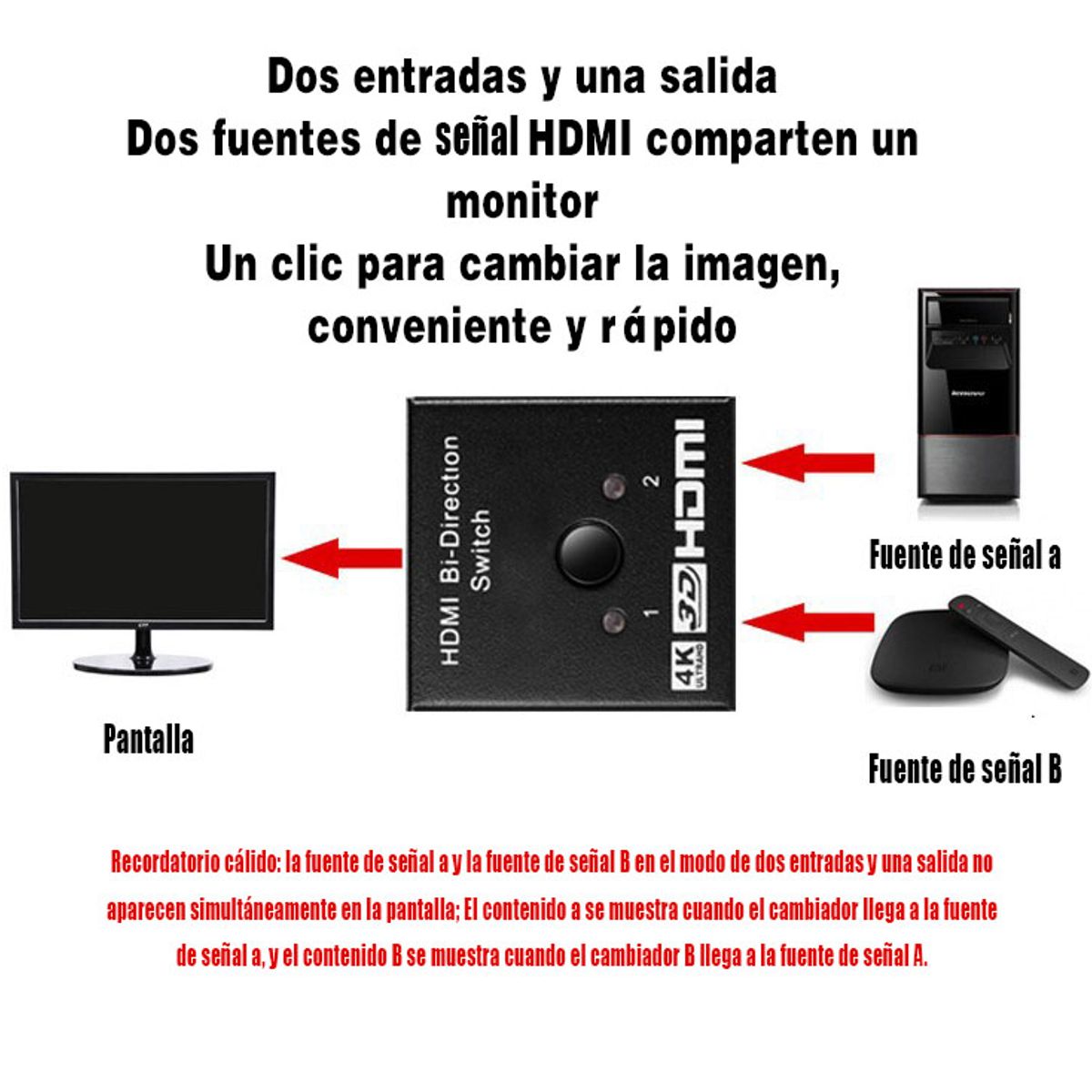 GENERAL - Hdmi Hd Conversor De Conmutación Bidireccional