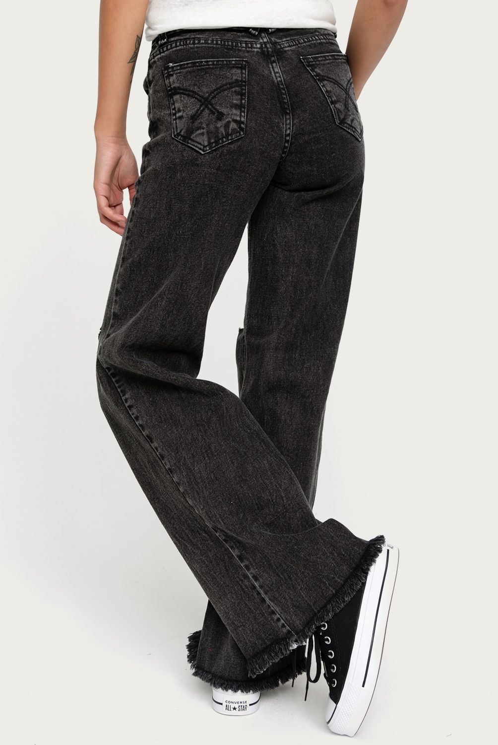 DINAMICA - Dinamica Jeans Wide Leg Tiro Medio Mujer