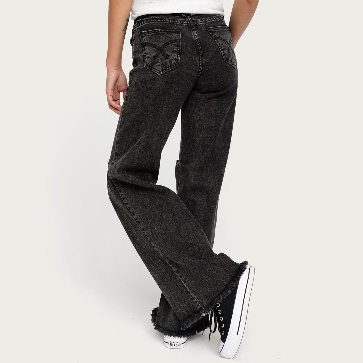 DINAMICA - Dinamica Jeans Wide Leg Tiro Medio Mujer