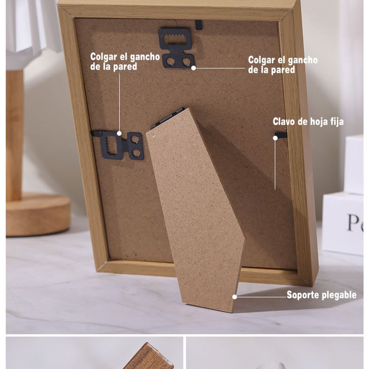 GENERAL - 2pcs Creativo Simple Diy Madera Foto Frame Frame