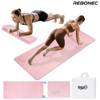 Colchoneta Mat Yoga Deportiva Plegable TPE Grueso 8mm Bolso Rosa