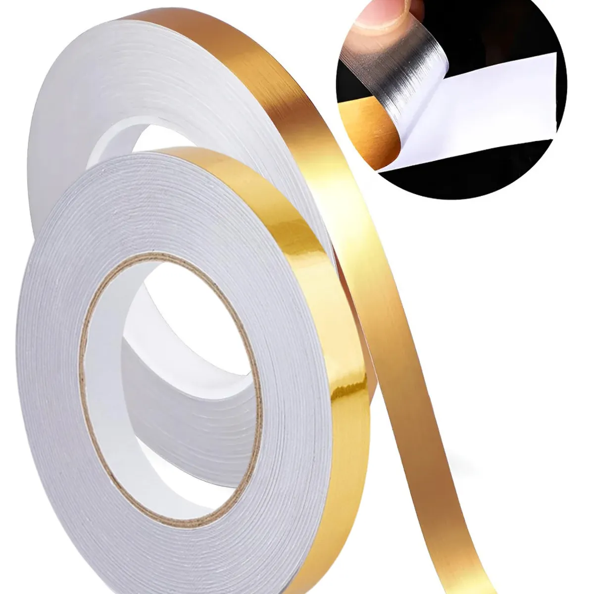 KUANGYE - 2 Cinta Adhesiva Decorativa Dorada Rollo Para Muros Y Pisos