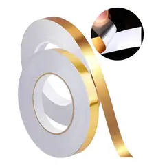 KUANGYE - 2 Cinta Adhesiva Decorativa Dorada Rollo Para Muros Y Pisos