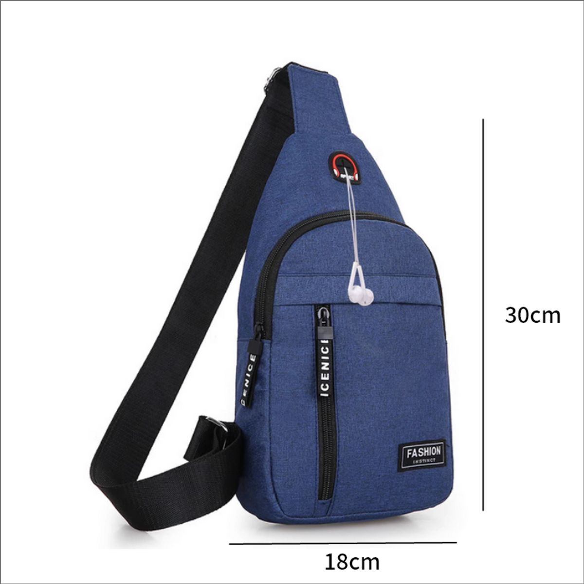 GENERICO - Bandolera de ViajeCasual de Nailon - Color azul