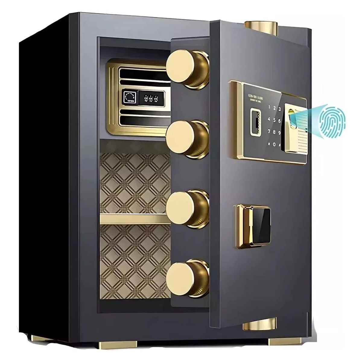BLUEDREAMER - Caja fuerte biométrica con reconocimiento de huellas dactilares strongbox Safe and Durable