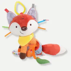 JUMP KIDS - Juguete Peluche Animales Sensorial Con Mordedor Y Sonajero Diseño Zorrito Niña y Niño