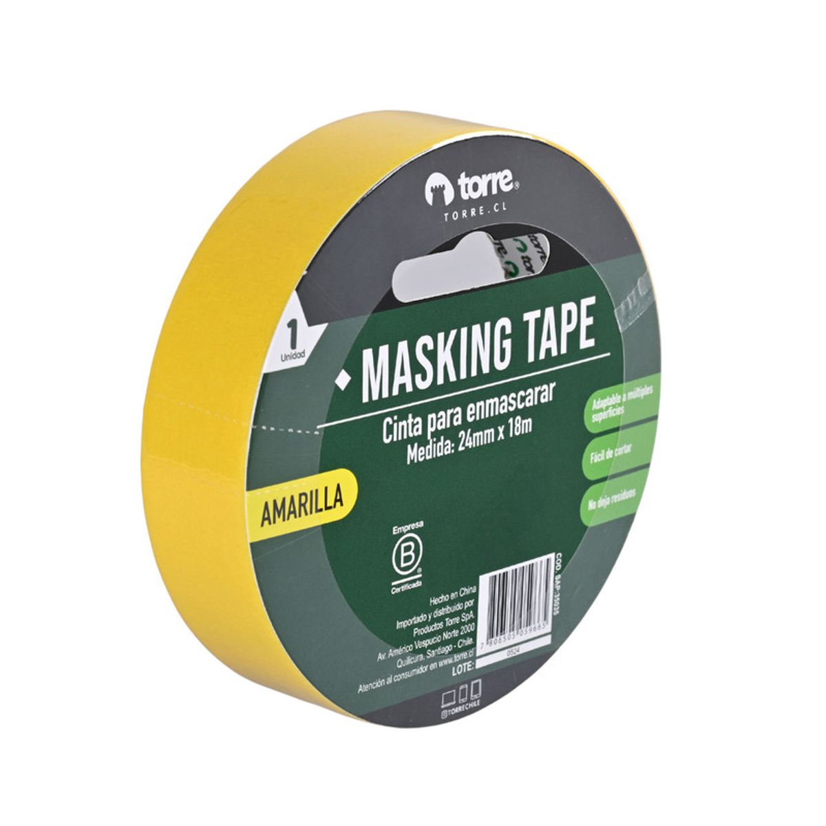 TORRE - CINTA MASKING AMARILLA 24MMX18M TORRE