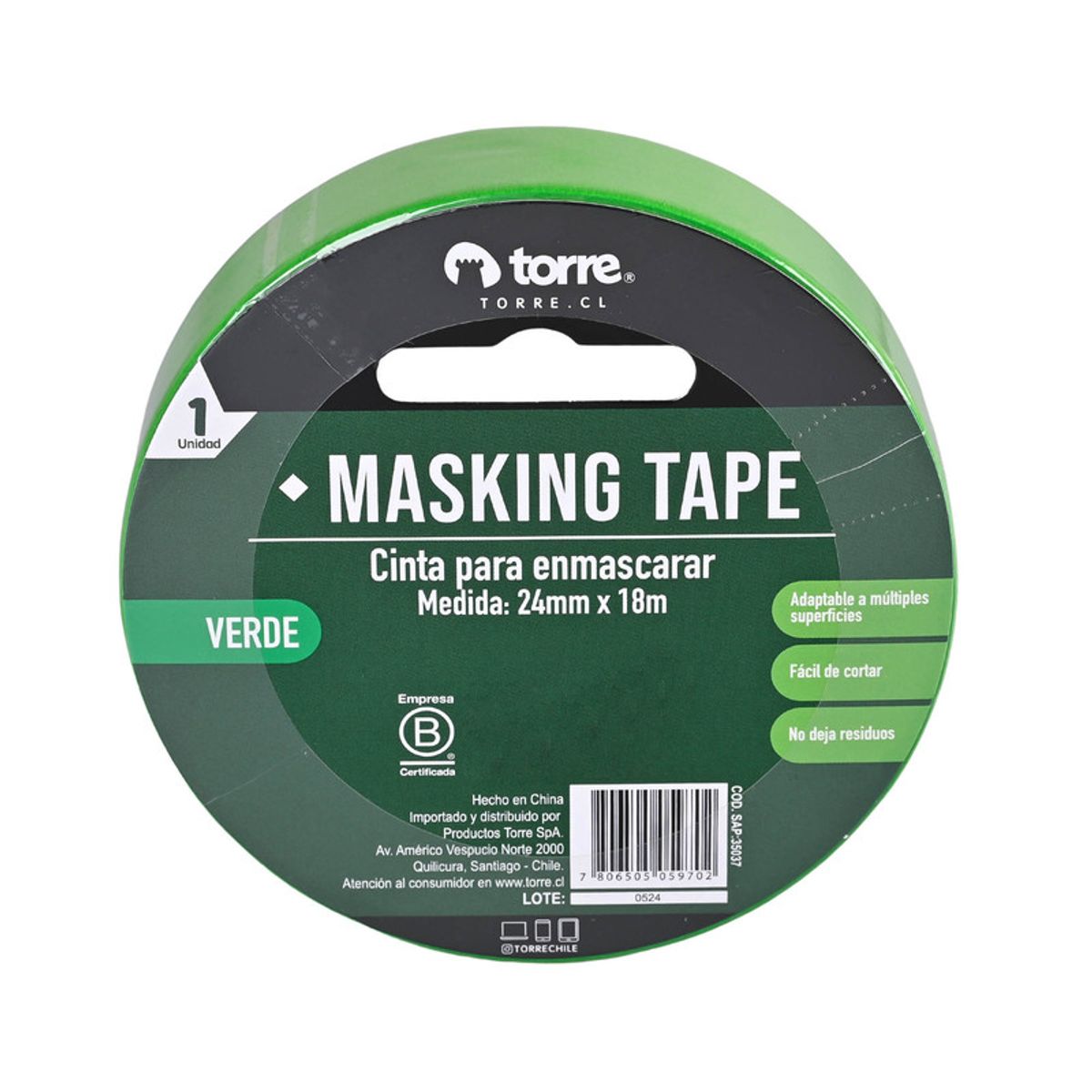 TORRE - CINTA MASKING VERDE 24MMX18M TORRE