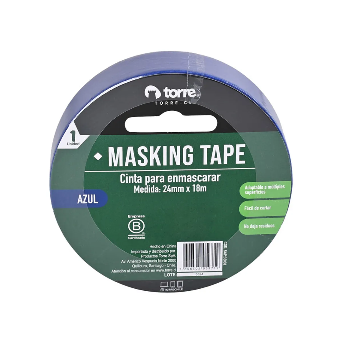 TORRE - CINTA MASKING AZUL 24MMX18M TORRE