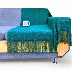 GENERICO - Manta Decorativa Tejida Estilo Nordico Para Sofa Sillon Cama Turquesa
