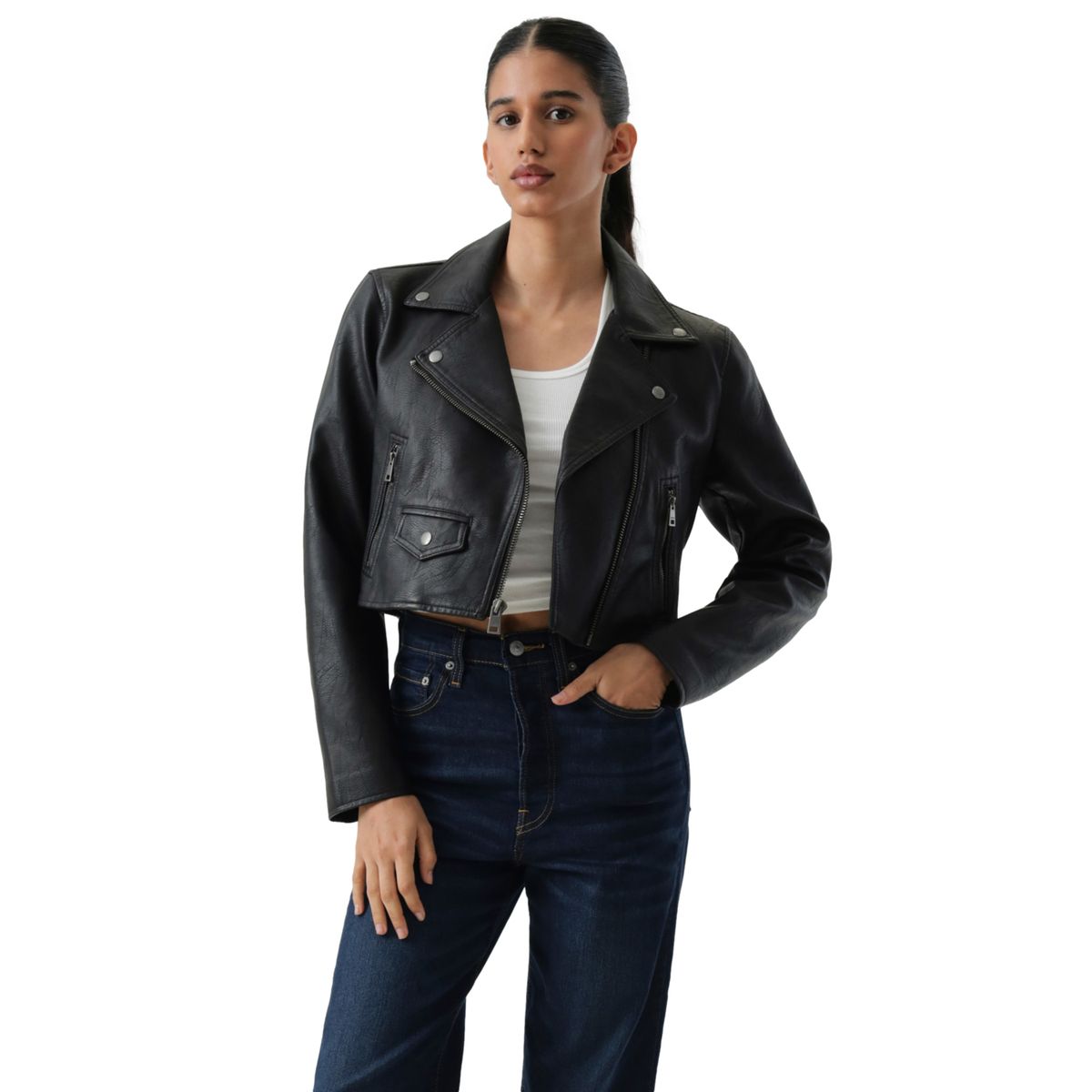 LEVIS - Chaqueta Mujer Cropped Moto Negro Levis