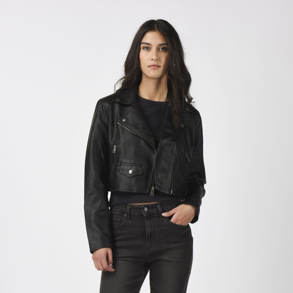 LEVIS - Chaqueta Mujer Cropped Moto Negro Levis
