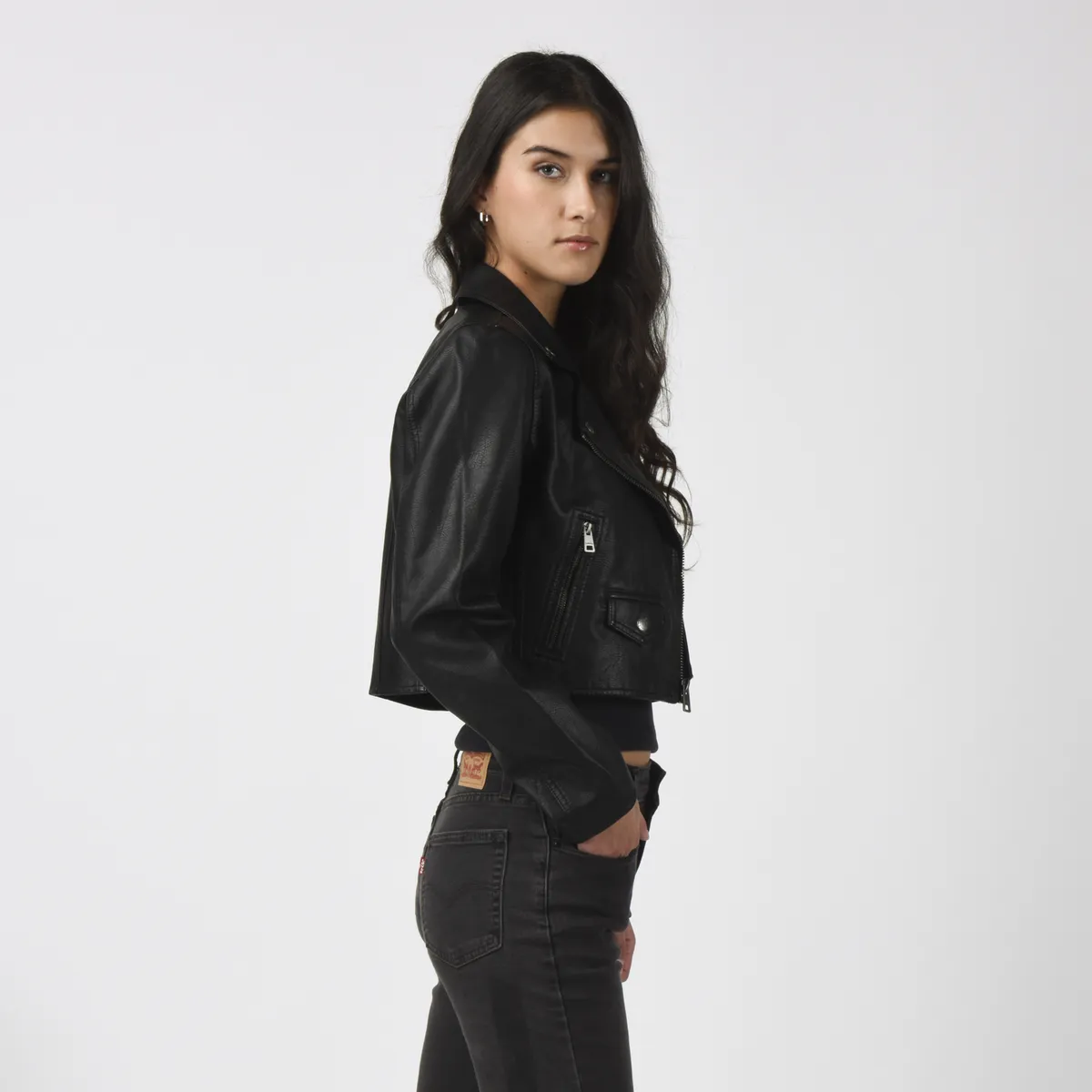 LEVIS - Chaqueta Mujer Cropped Moto Negro Levis