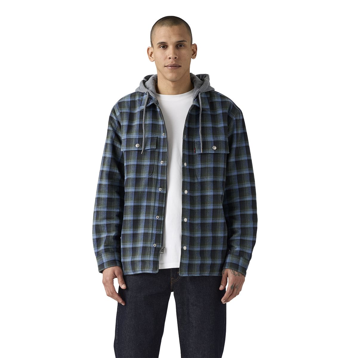 LEVIS - Chaqueta Hombre Francisco Sherpa Flannel Azul Levis