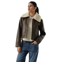 LEVIS - Chaqueta Mujer Vintage Aviator Sherpa Café
