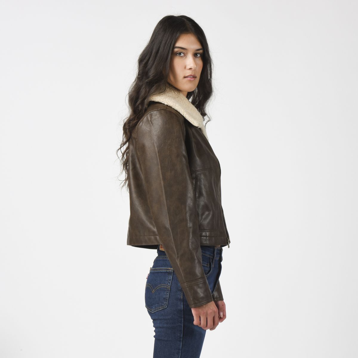LEVIS - Chaqueta Mujer Vintage Aviator Sherpa Café Levis