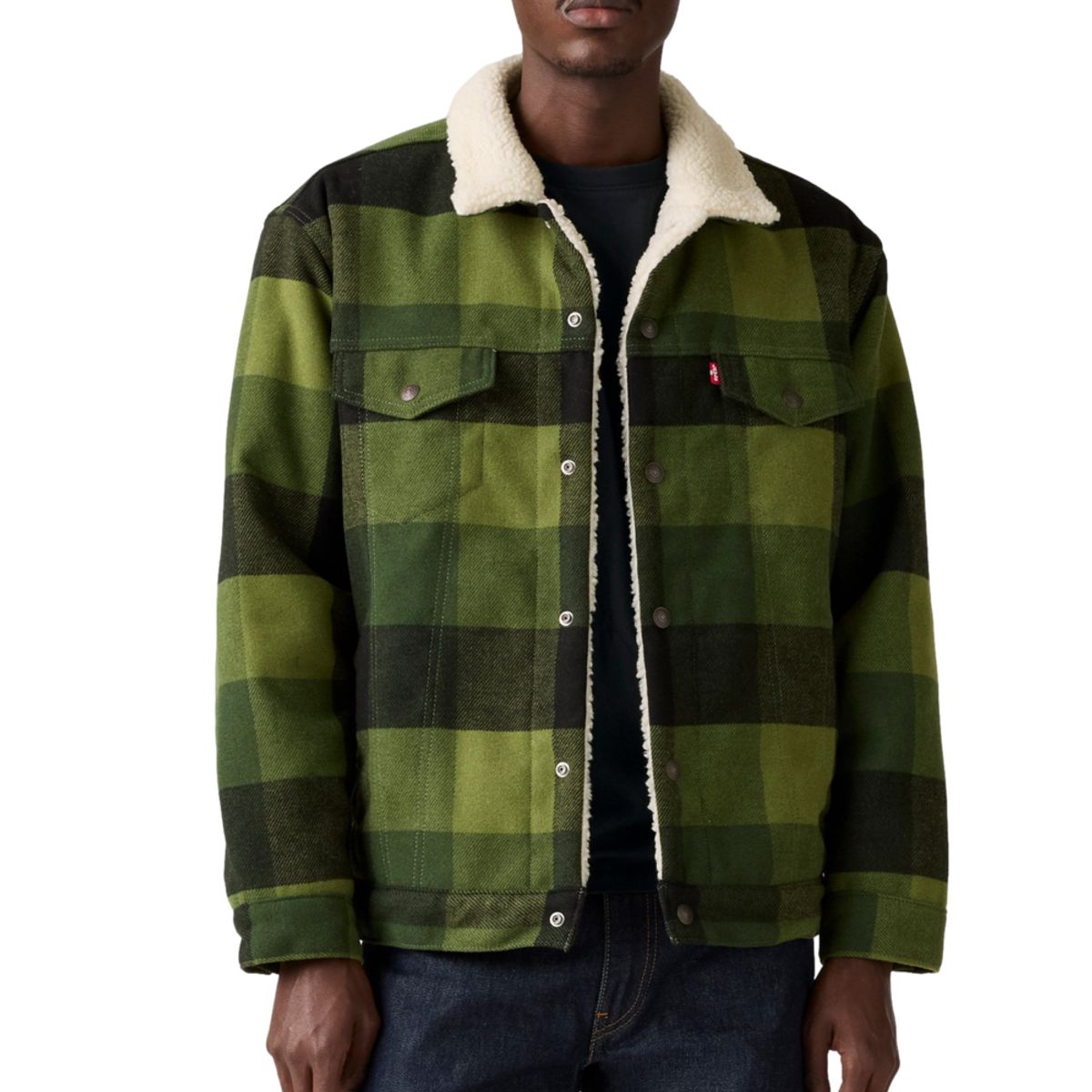 LEVIS - Chaqueta Hombre Relaxed Fit Plaid Verde Levis