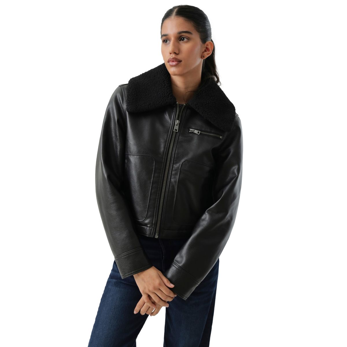 LEVIS - Chaqueta Mujer Vintage Aviator Sherpa Café Levis