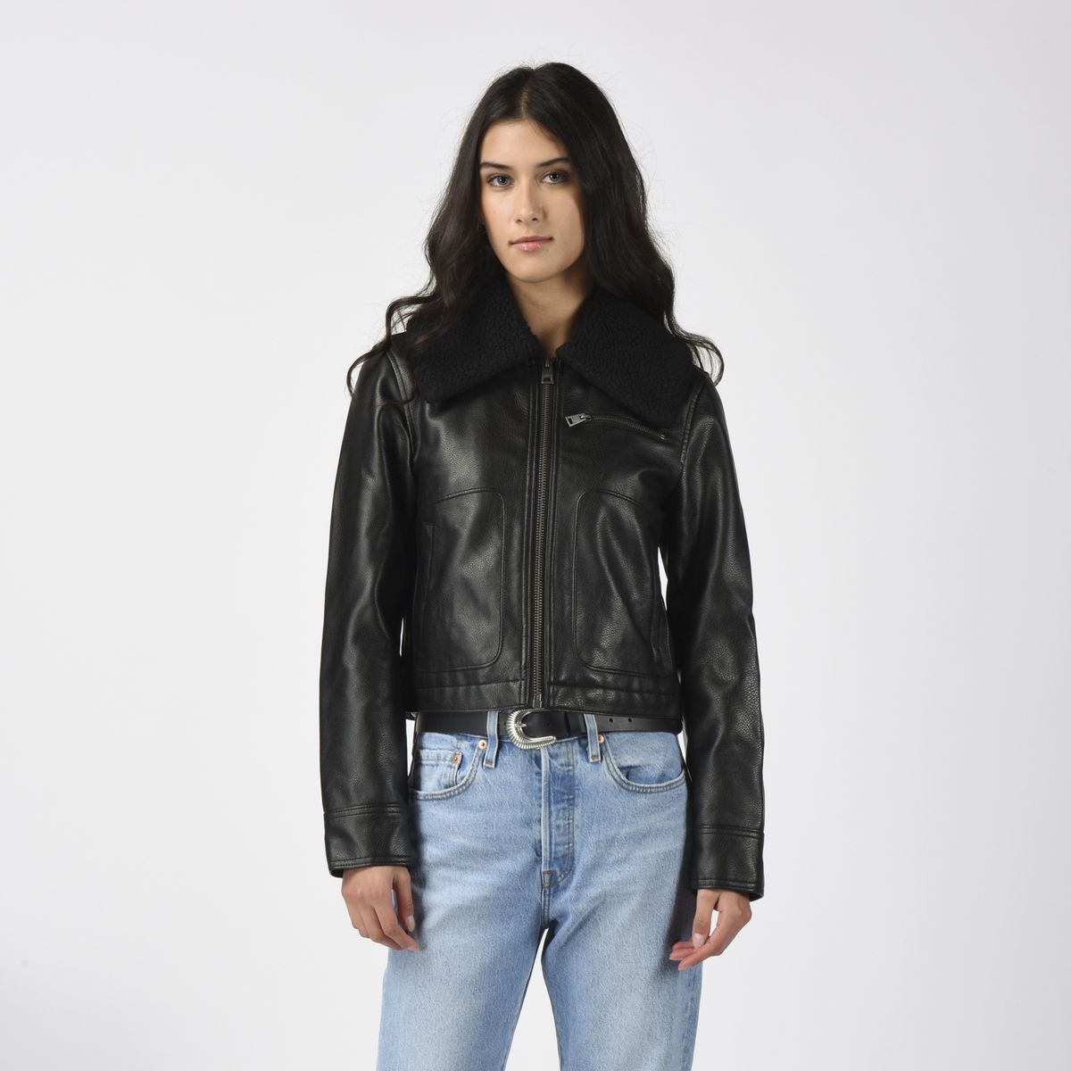 LEVIS - Chaqueta Mujer Vintage Aviator Sherpa Café Levis