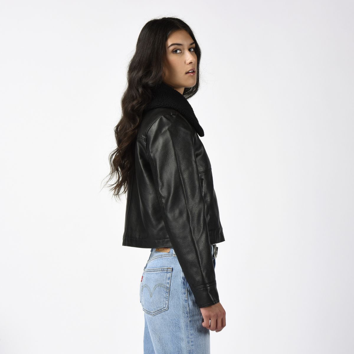 LEVIS - Chaqueta Mujer Vintage Aviator Sherpa Café Levis