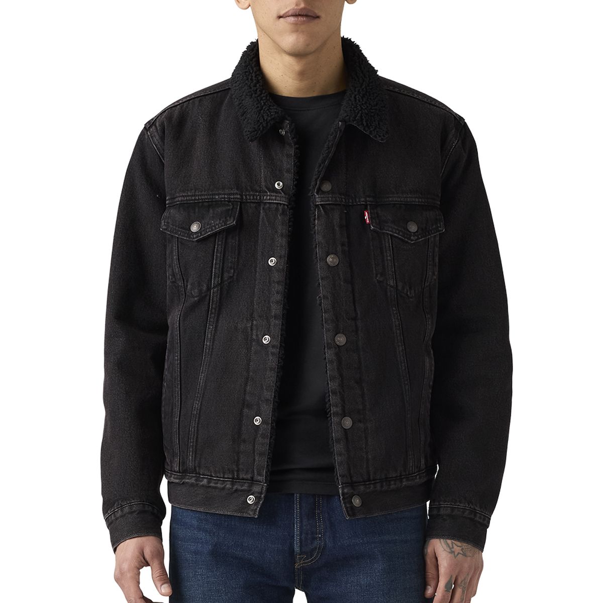 LEVIS - Chaqueta Hombre Type 3 Sherpa Trucker Negro Levis