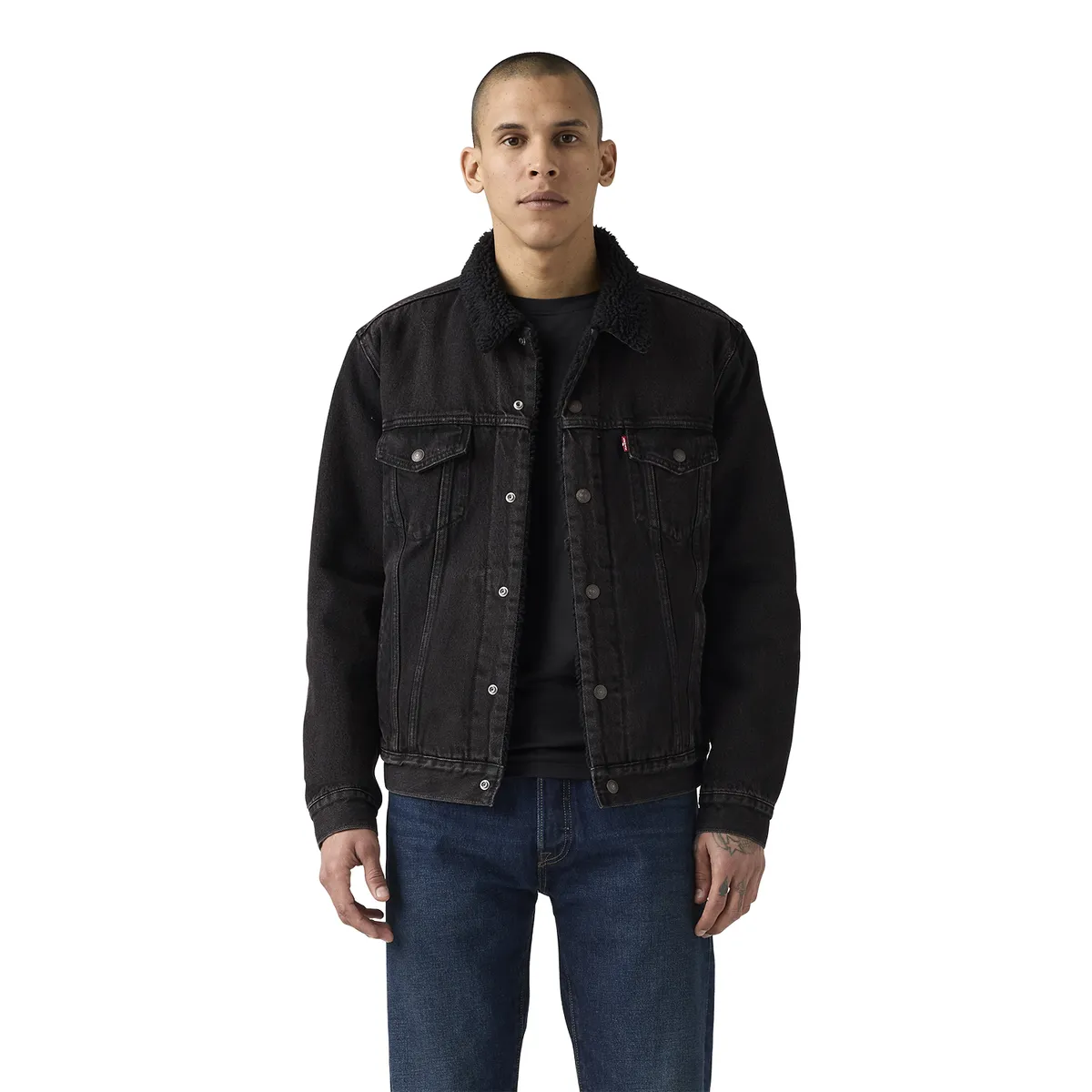 LEVIS - Chaqueta Hombre Type 3 Sherpa Trucker Negro Levis