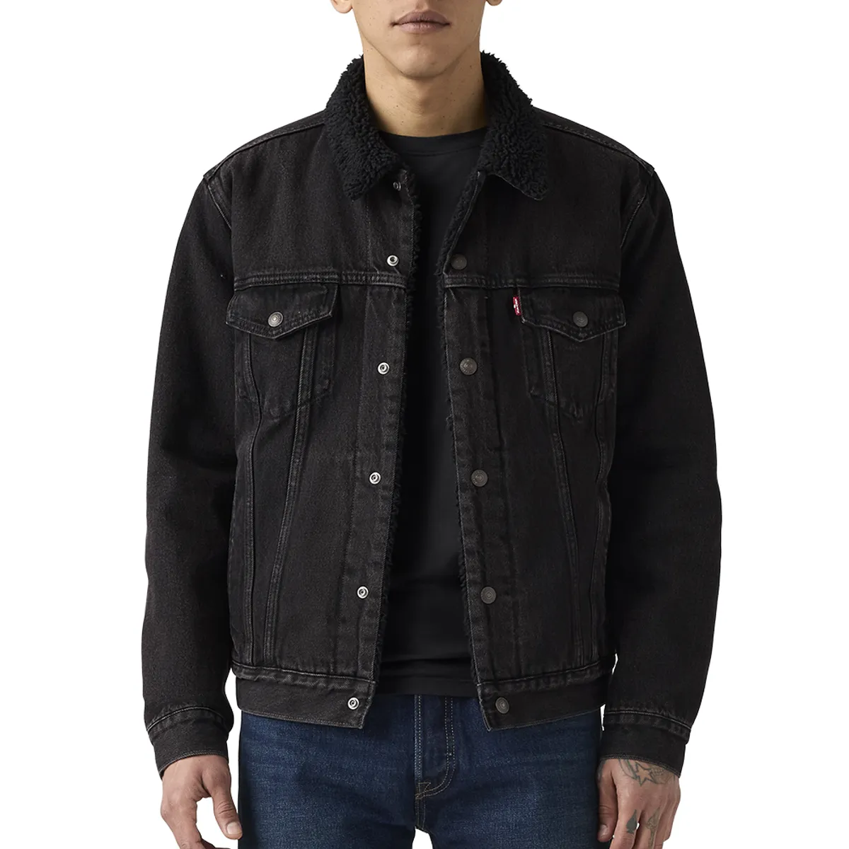LEVIS - Chaqueta Hombre Type 3 Sherpa Trucker Negro Levis