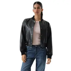 LEVIS - Chaqueta Mujer Cropped Varsity Bomber Negro