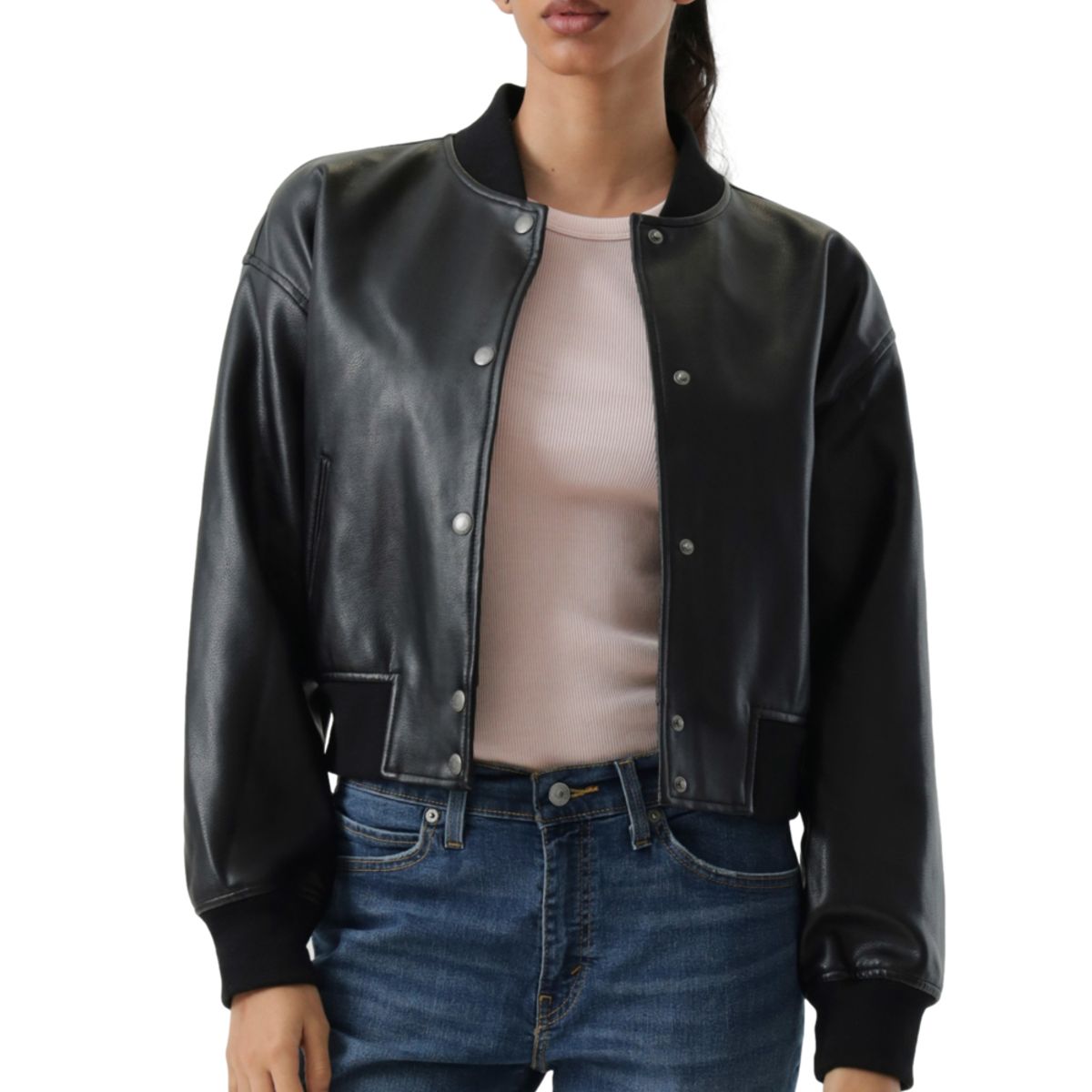 LEVIS - Chaqueta Mujer Cropped Varsity Bomber Negro Levis