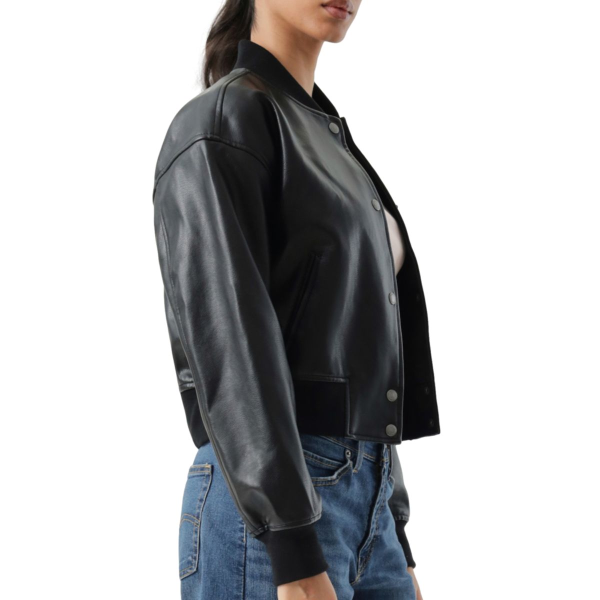 LEVIS - Chaqueta Mujer Cropped Varsity Bomber Negro Levis