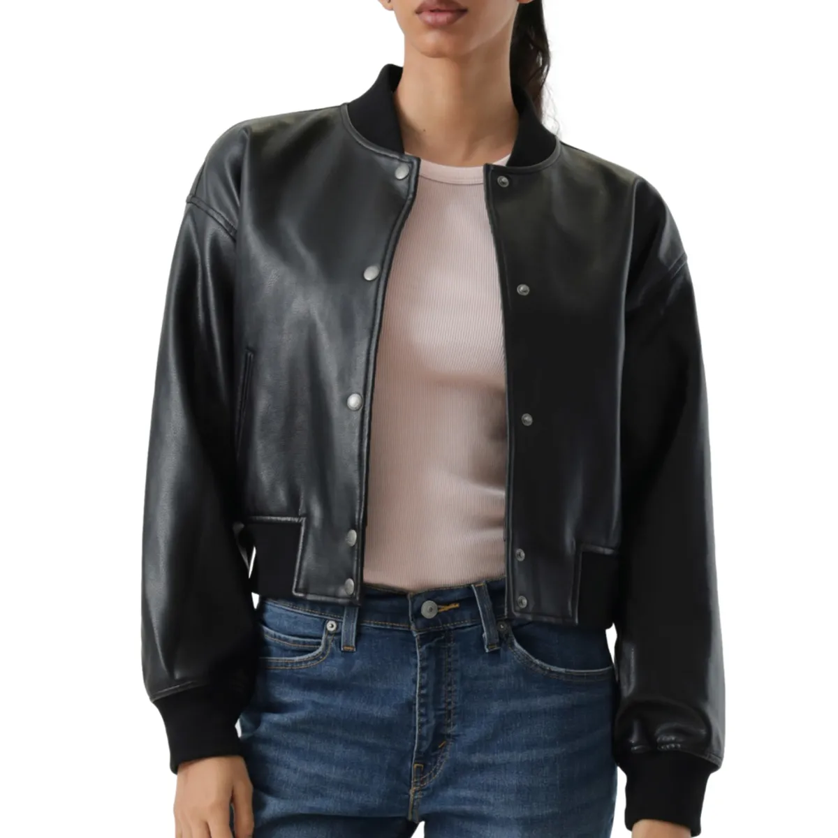 LEVIS - Chaqueta Mujer Cropped Varsity Bomber Negro Levis