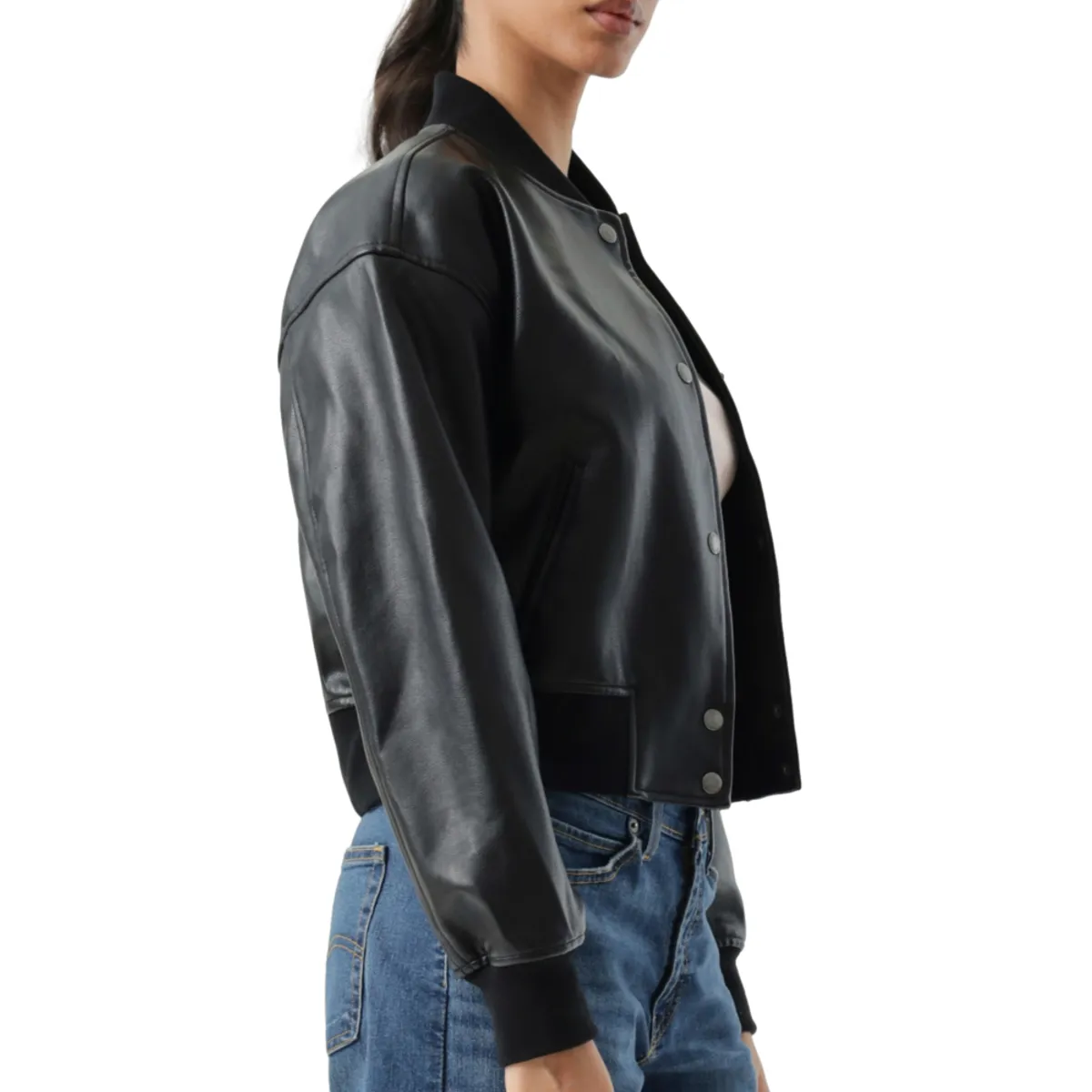 LEVIS - Chaqueta Mujer Cropped Varsity Bomber Negro Levis